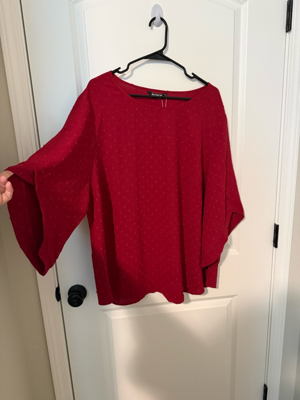 BloomChic Red Dotted Boatneck Tunic - Picture 2 of 4
